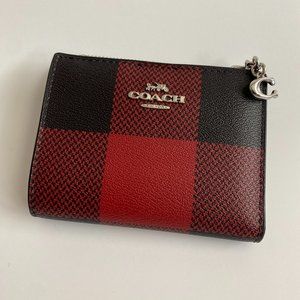 COACH Wallet / Snap Card Case - Buffalo Plaid Print